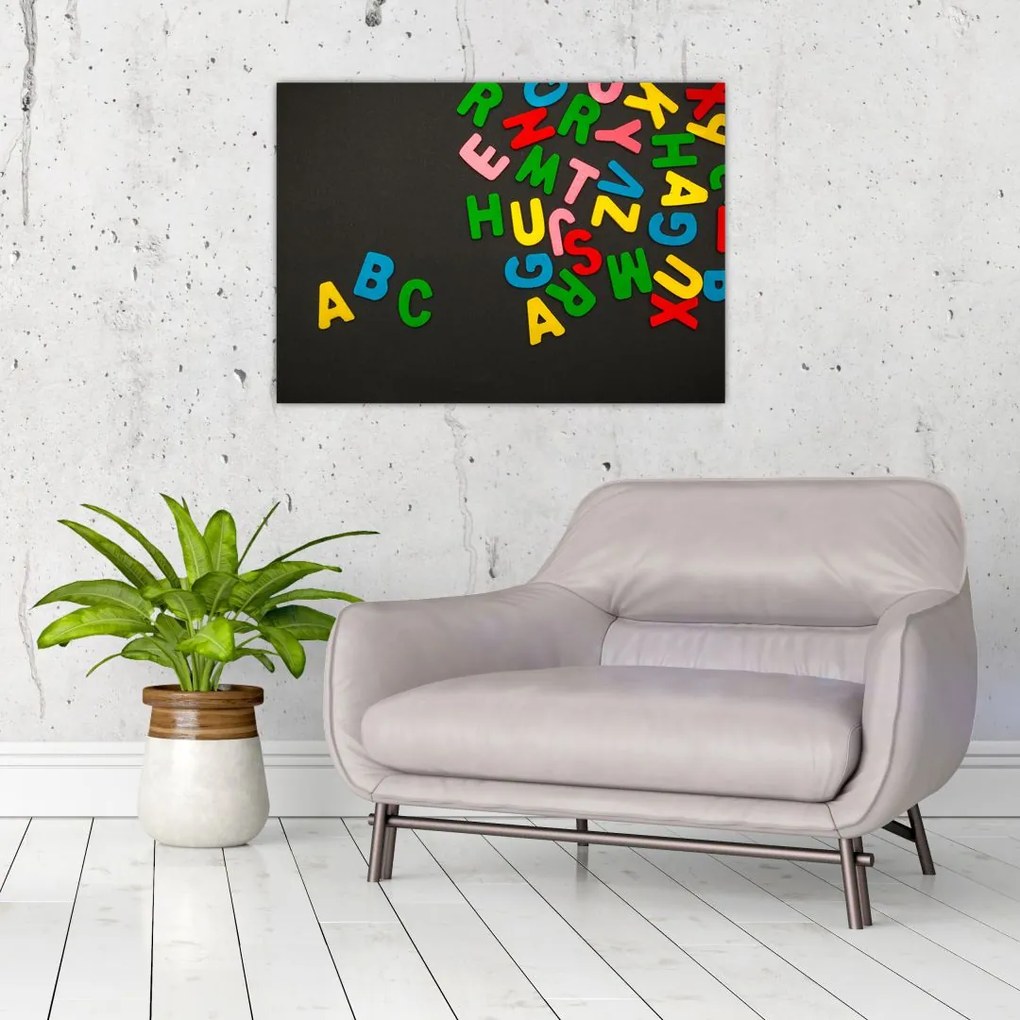 Tablou - litere colorate (70x50 cm)