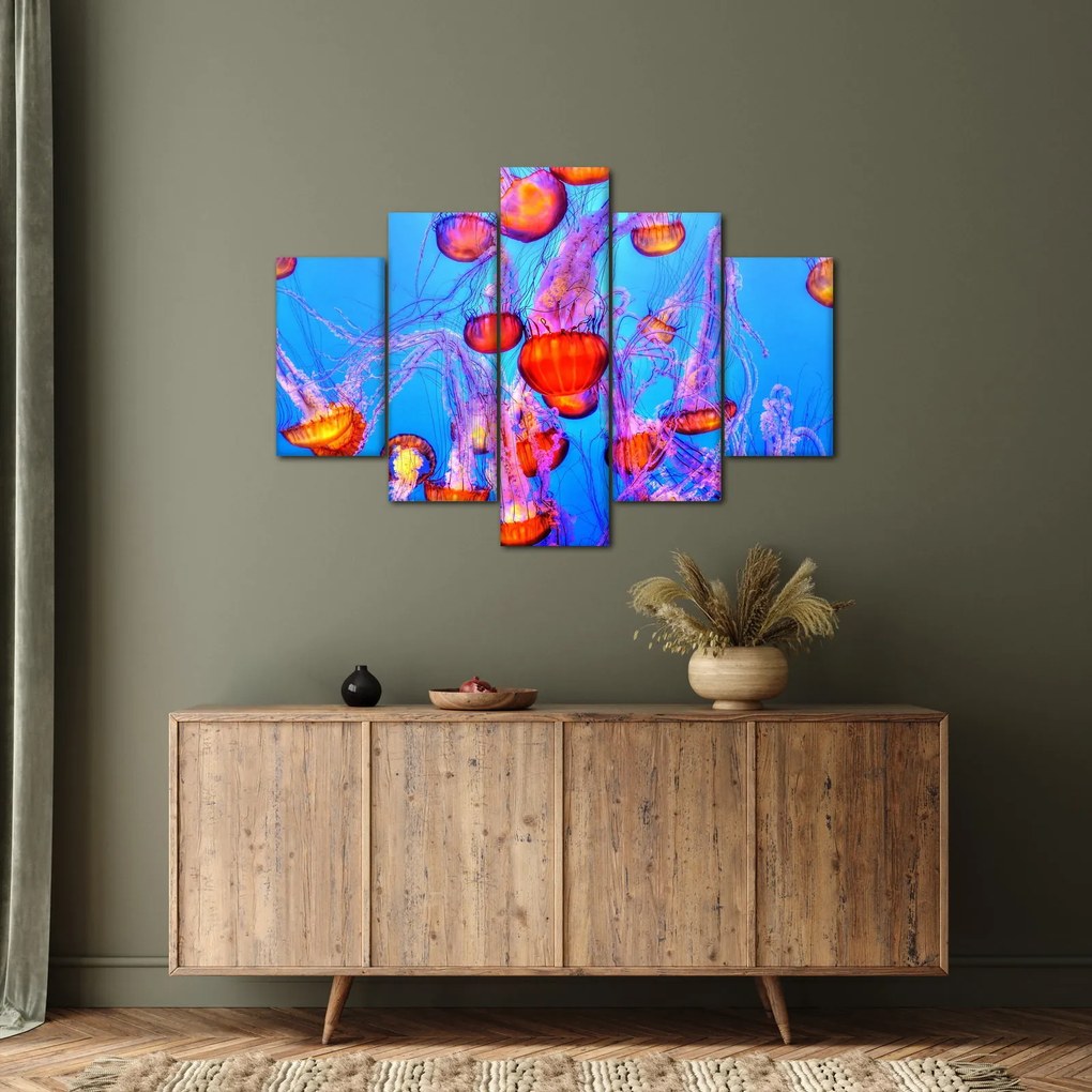Tablou cu meduse în mare (150x105 cm)