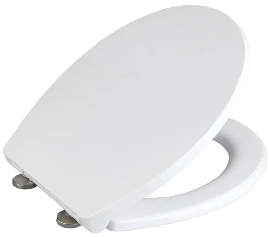 WENKO 24516100 – Capac WC, 37 x 44,5 cm, alb/argintiu, rezistență la sarcină 300/350 kg