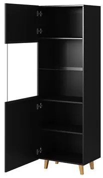 Vitrină Saphina (Negru + auriu). 1060340