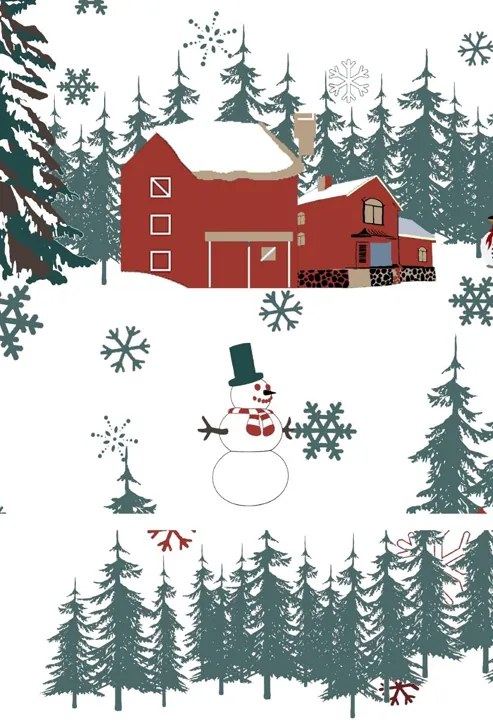 Lenjerie de pat din bumbac SNOWY HOUSES alb Dimensiune lenjerie de pat: 70 x 90 cm | 140 x 200 cm