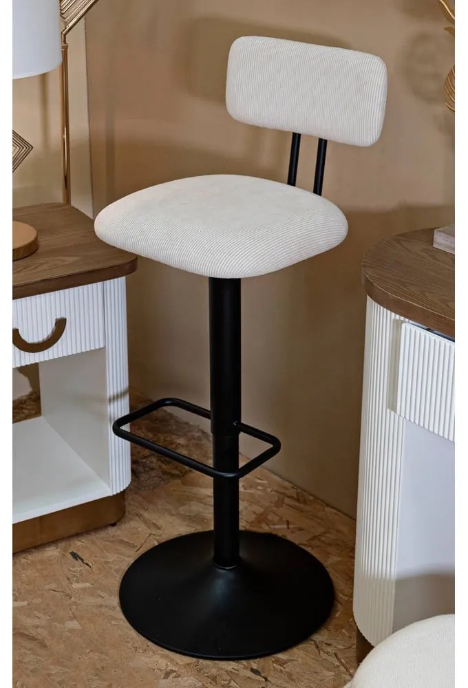 Scaun de bar alb/negru cu înălțime ajustabilă (înălțime șezut 61 cm) Tina – Mauro Ferretti