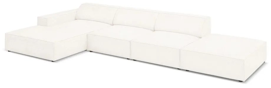 Colțar bej cu tapițerie bouclé (pe partea stângă) Jodie – Micadoni Home