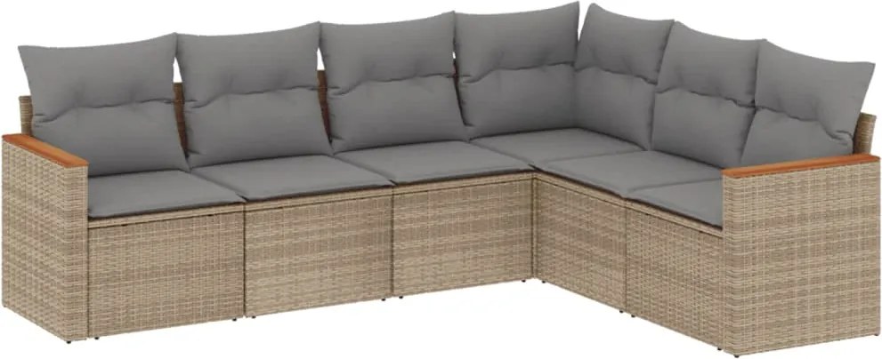 vidaXL Set canapele de grădină cu perne, 6 piese, bej, poliratan