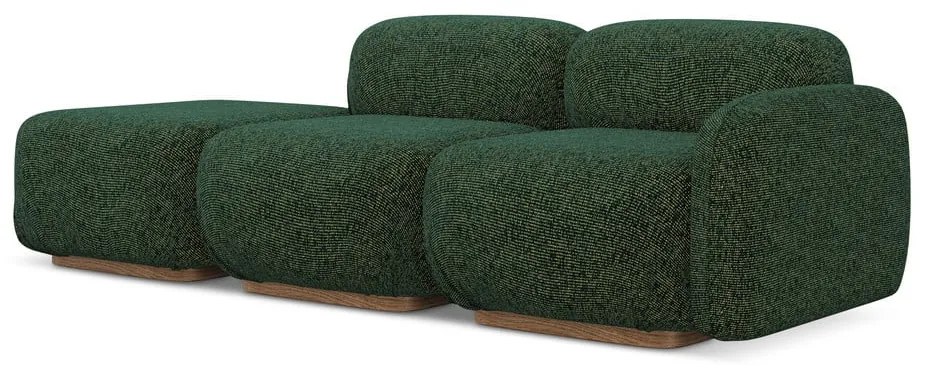 Șezlong modular verde închis (cu colț pe partea dreaptă) Ailani – Makamii