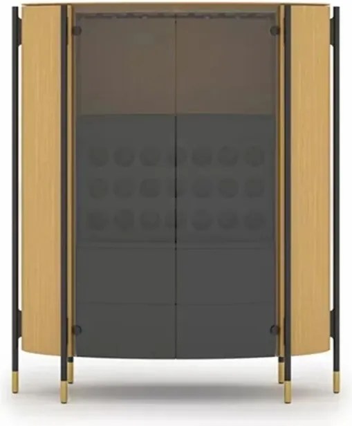 Vitrină lemn masiv Marquesa, 128 × 150 × 47 cm