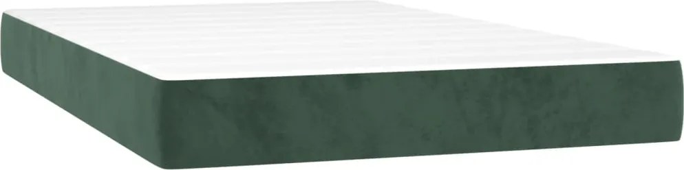 vidaXL Saltea cu arcuri buzunar, fermitate medie, verde închis, 120x200x20 cm, catifea