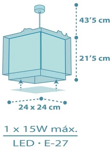 Dalber 63452 - Lustră pentru copii BABY DINOS 1xE27/15W/230V multicoloră