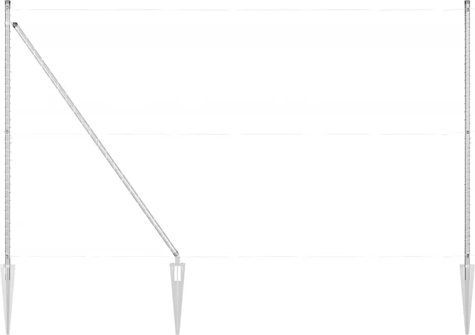 vidaXL Stâlp de gard. 13 pcs Argintiu Oțel