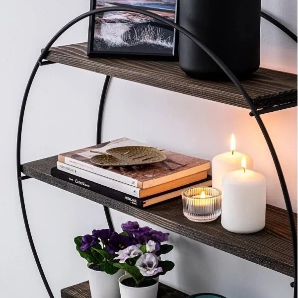 Etajeră de perete TULIPA 60x15 cm molid/negru