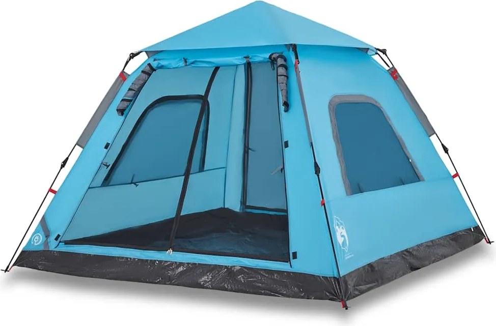 vidaXL Cort de camping cupolă 5 persoane, setare rapidă, albastru