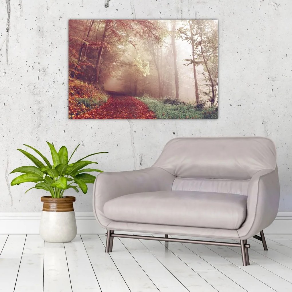 Tablou - Plimbarea de toamnă prin pădure (90x60 cm)