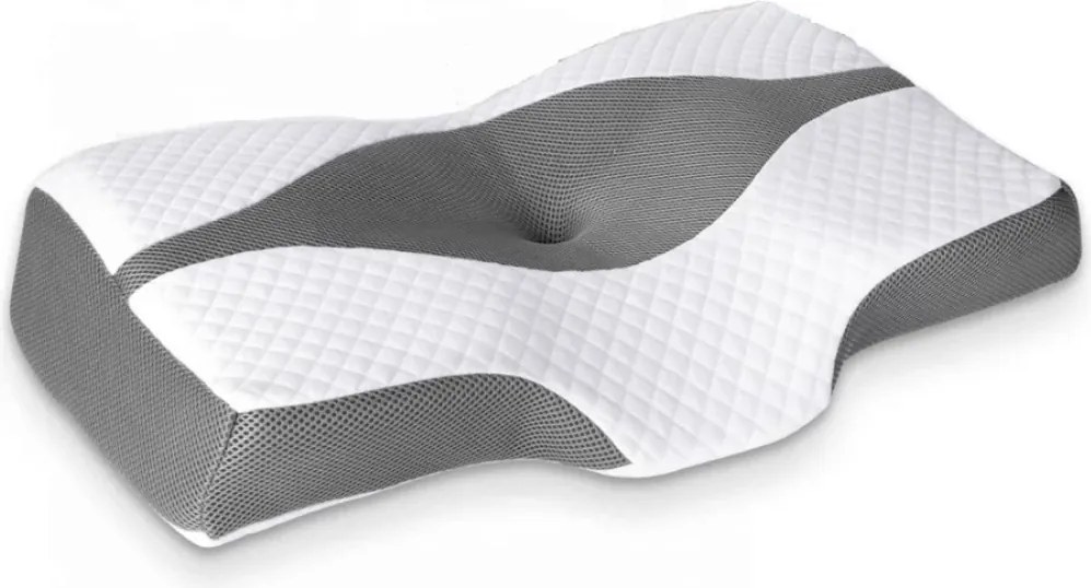 CERVI-SAN CERVICAL, pernă cervicală, puncte de eliberare a presiunii cervicale, ameliorează durerile de gât, umeri, design ergonomic, spumă cu memorie, husă detașabilă