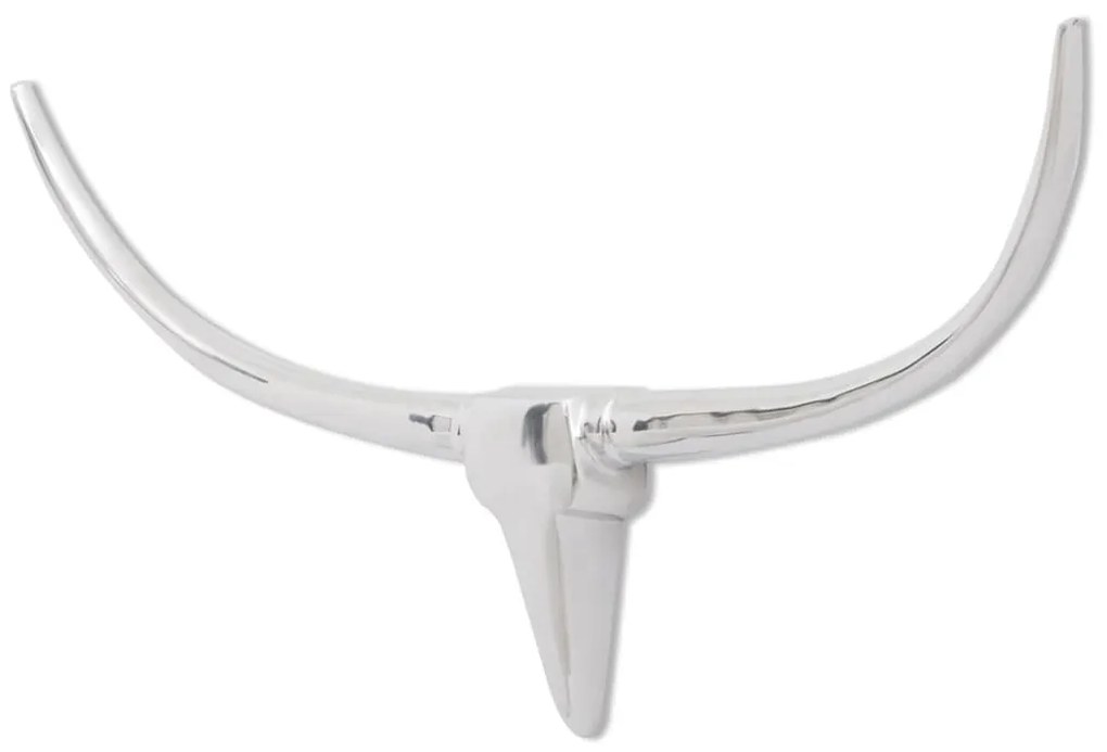 Decoratiune pentru perete tip cap de taur, aluminiu, 96 cm, argintiu 96 cm