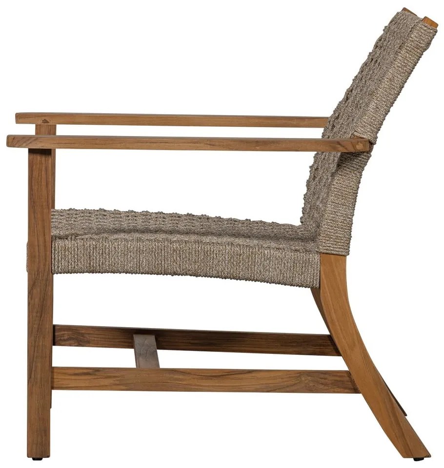 Fotoliu de grădină bej/în culoare naturală din lemn masiv Copper – Exotan