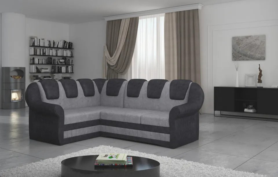 Coltar extensibil cu spatiu pentru depozitare, 243x105x190 cm, Lord II L02, Eltap (Culoare: Gri inchis / Alb)