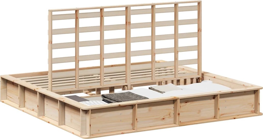 vidaXL Cadru de pat Maro 180 x 200 cm Lemn de pin masiv