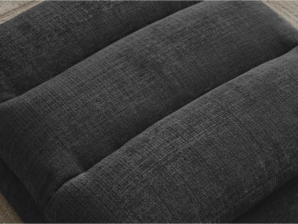 Taburet negru cu tapițerie din chenille Neil – Bobochic Paris