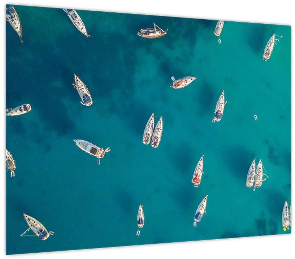 Tablou pe sticlă - Sailboats (70x50 cm)