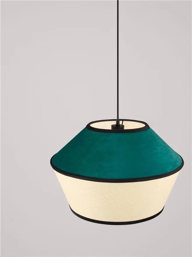 Lustra cu abajur stratifiat catifea Teal cu hartie naturala VELISS
