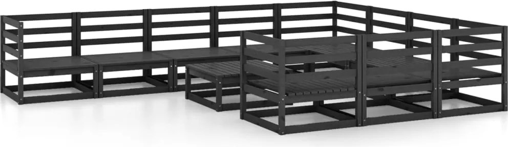 vidaXL Set mobilier de grădină, 11 piese, lemn masiv de pin