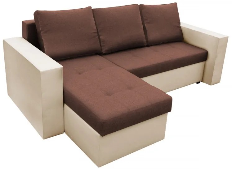 Coltar extensibil Toledo, 226x145x79 cm, 2 lazi depozitare, Reversibil, Bej/Maro