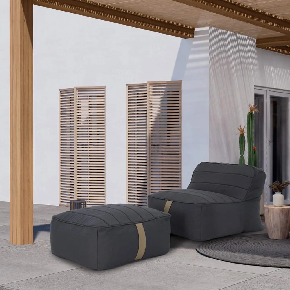 Scaun de grădină din burete cu puf, albastru gri