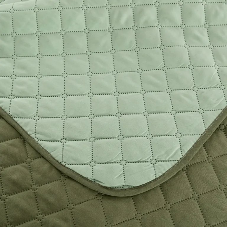 Cuvertura de pat MICROVELLE, verde Dimensiune: 220 x 240 cm
