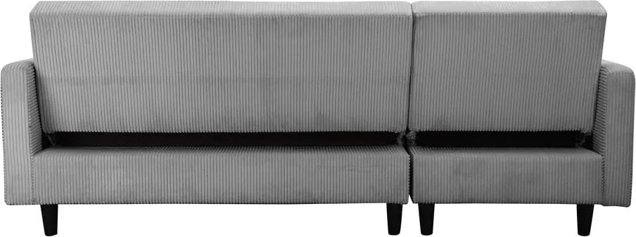 Colțar gri deschis extensibil cu tapițerie din catifea reiată Hartford – Støraa