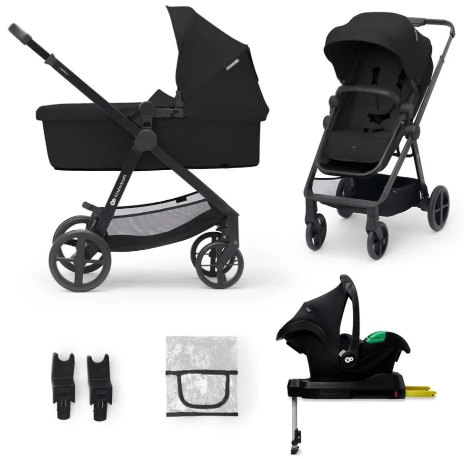 KINDERKRAFT NEWLY Classic 4în1 negru + scaun auto MINK PRO