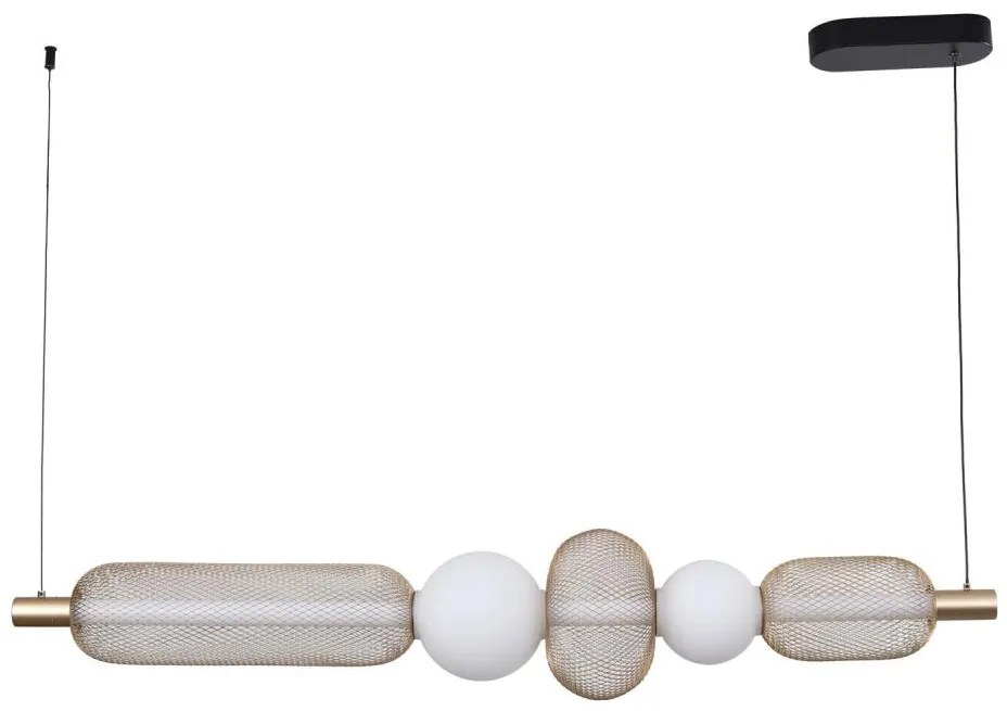 Zuma Line MD2596-5B-3BGT - Lustră LED suspendată SARR pe cablu, 27W/230V, 3000-5700K, auriu + telecomandă