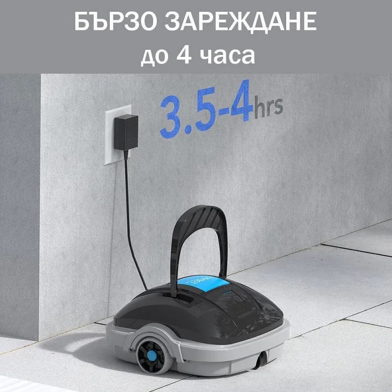 Robot pentru curatarea piscinelor fara fir Wybot OSPREY 200 MAX, 5200 mAh, Pana la 80 m², Motor dublu, Autonomie 100 min, Self-beaching, Auto-reverse,, IPX8, Gri