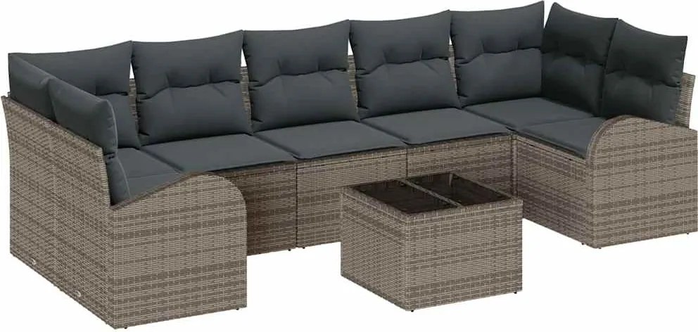 vidaXL Set de canapele pentru grădină Gri 55 x 55 x 37 cm poliratan