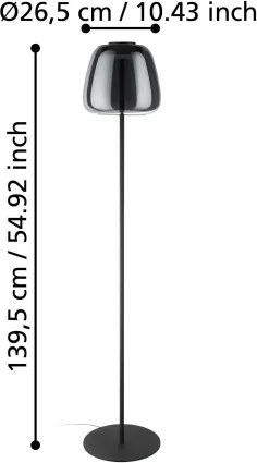 Eglo 901196 - Lampă de podea reglabilă LED RGBW ALFERO-Z LED/15,5W/230V fumurie