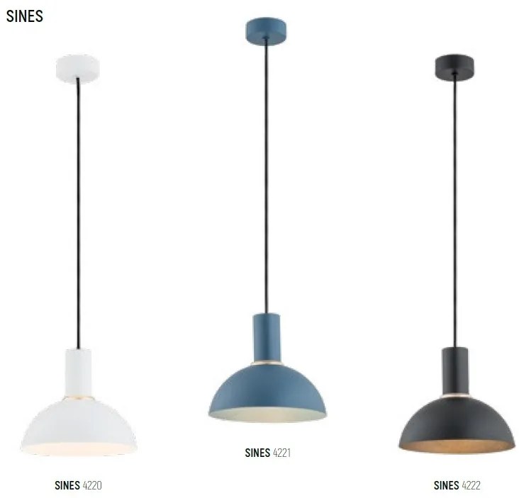 Lustra cu 3 pendule design minimalist SINES blue
