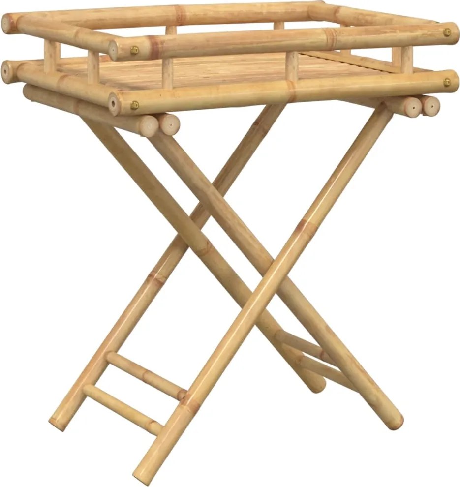 vidaXL Masa pliabilă cu tavă, 60x40x68 cm, bambus