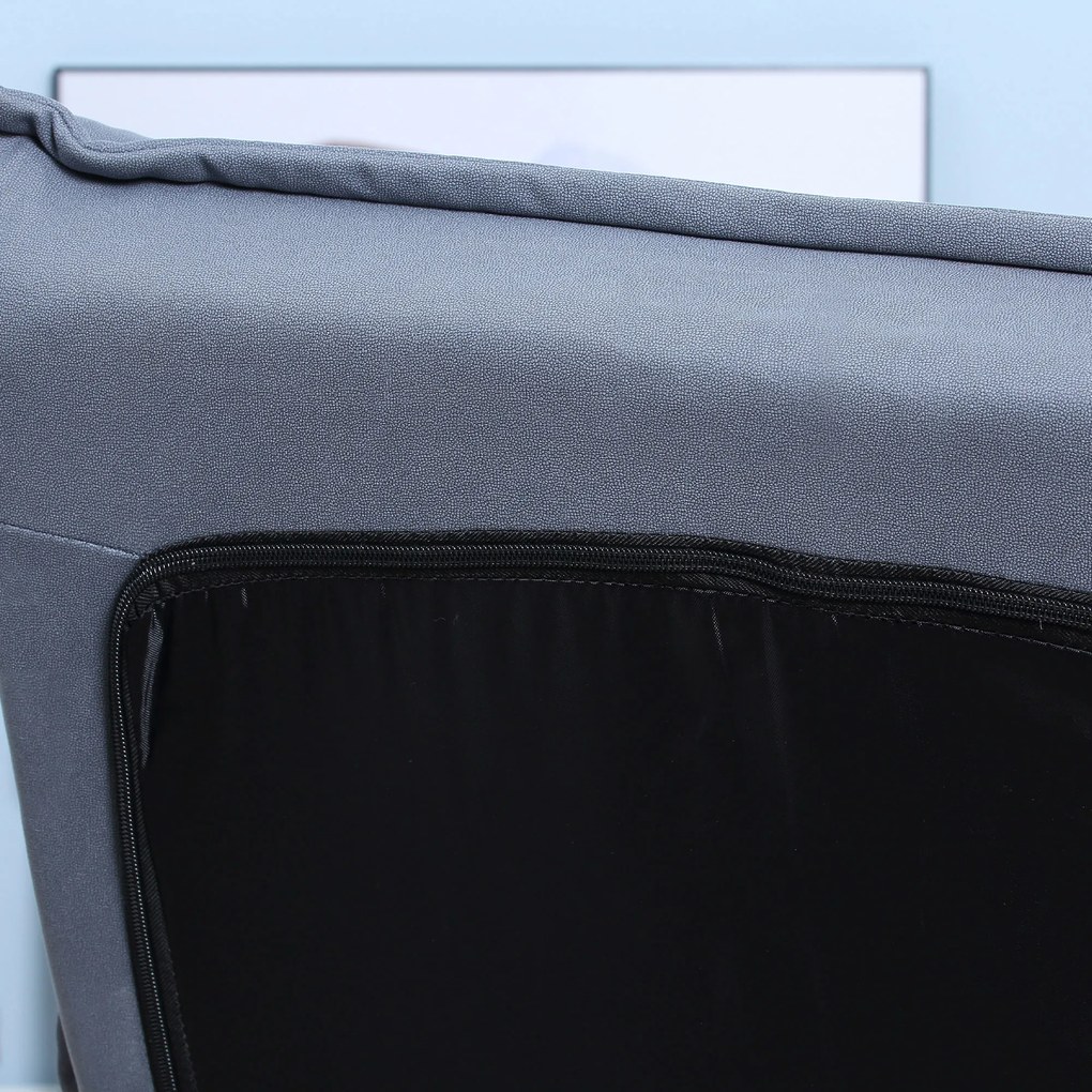 HOMCOM Fotoliu, rotativ, spătar rabatabil, aspect piele, cadru din oțel, gri, 62 x 70 x 95 cm | Aosom Romania