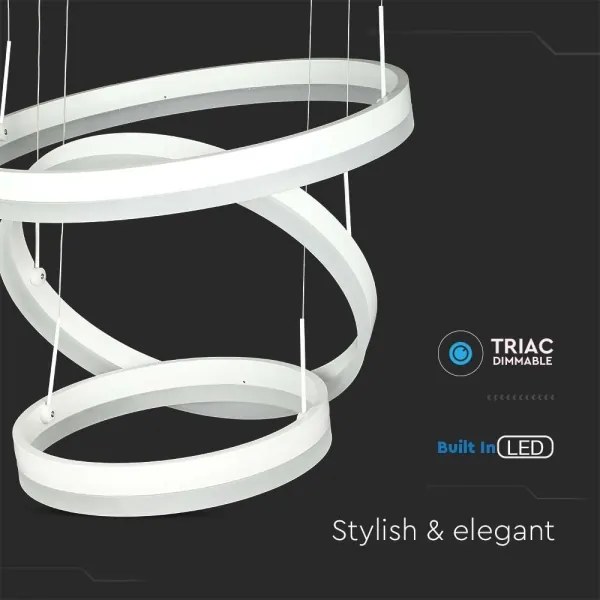 Lustră LED dimabilă pe cablu LED/86W/230V 3000K alb