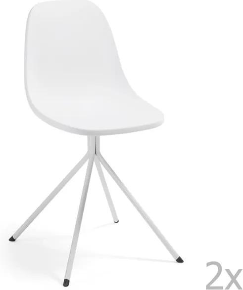Set 2 scaune La Forma Mint, alb