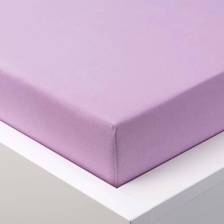 Cearşaf cu elastic frotir EXCLUSIVE violet deschis pat simplu 2 buc
