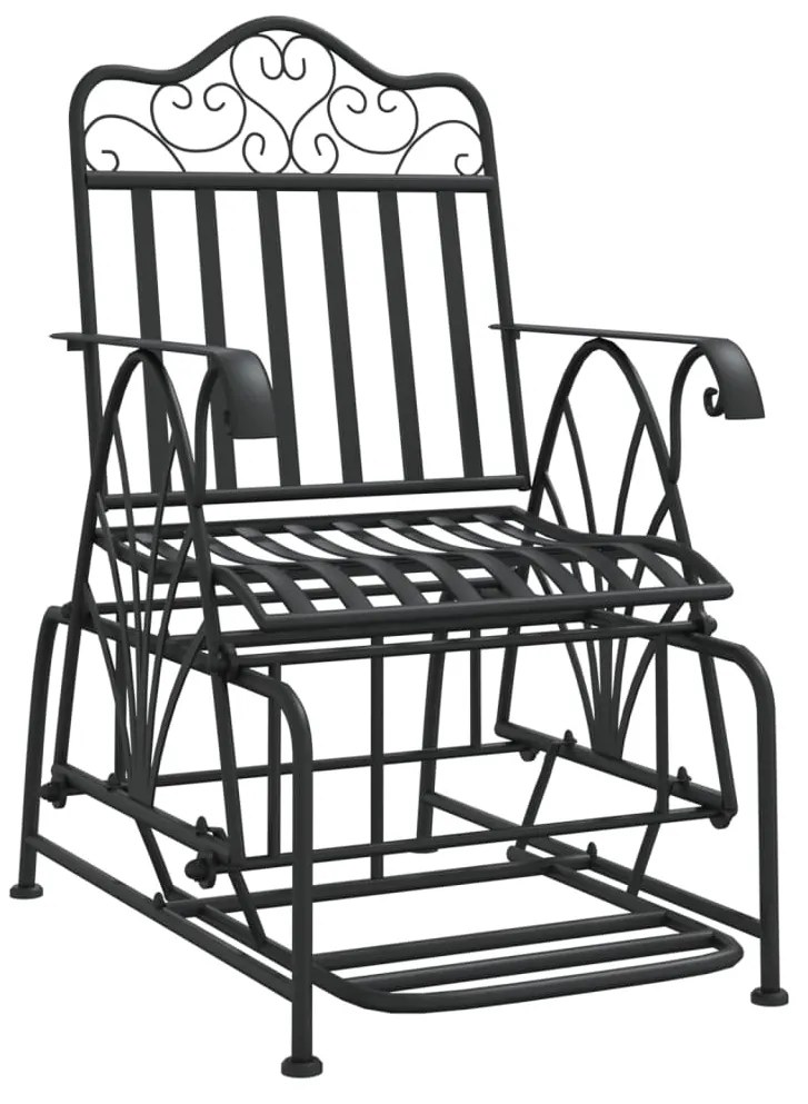 318834 vidaXL Bancă glisantă, negru, 61 cm, oțel
