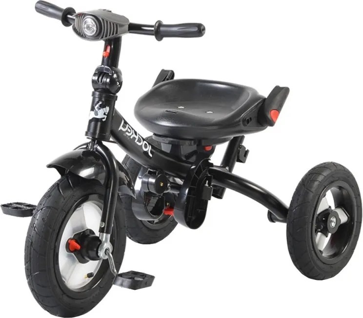 Tricicleta cu copertina detasabila NOVOKIDS™ Jockey Trike , Cu far luminos si melodii, Roti gonflabile din cauciuc, Pozitie somn, Pedale si maner