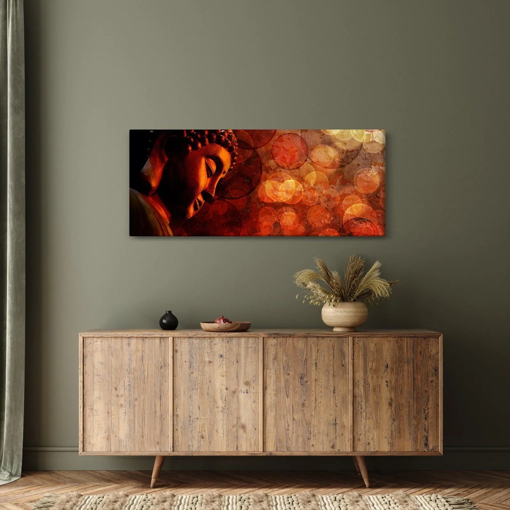 Tablou - Buddha în nuanțe roșii (120x50 cm)