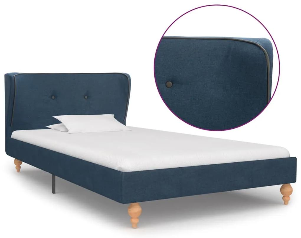 280577 vidaXL Cadru de pat, albastru, 90 x 200 cm, material textil