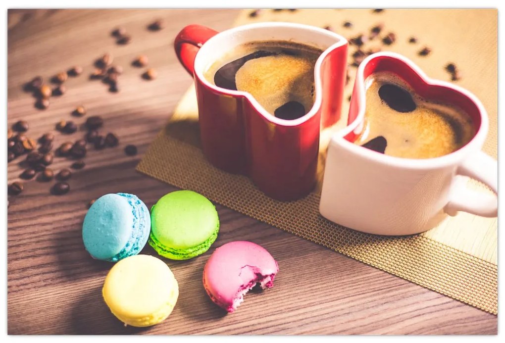 Tablou cu cafea și macarooni (90x60 cm)