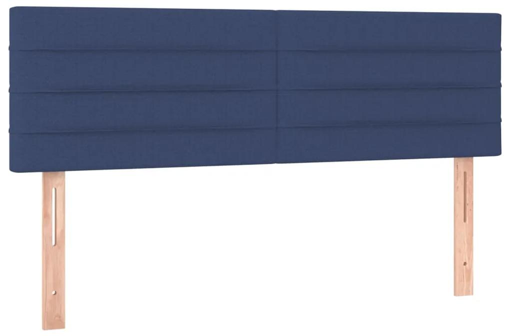 346150 vidaXL Tăblii de pat, 2 buc., albastru, 72x5x78/88 cm, textil