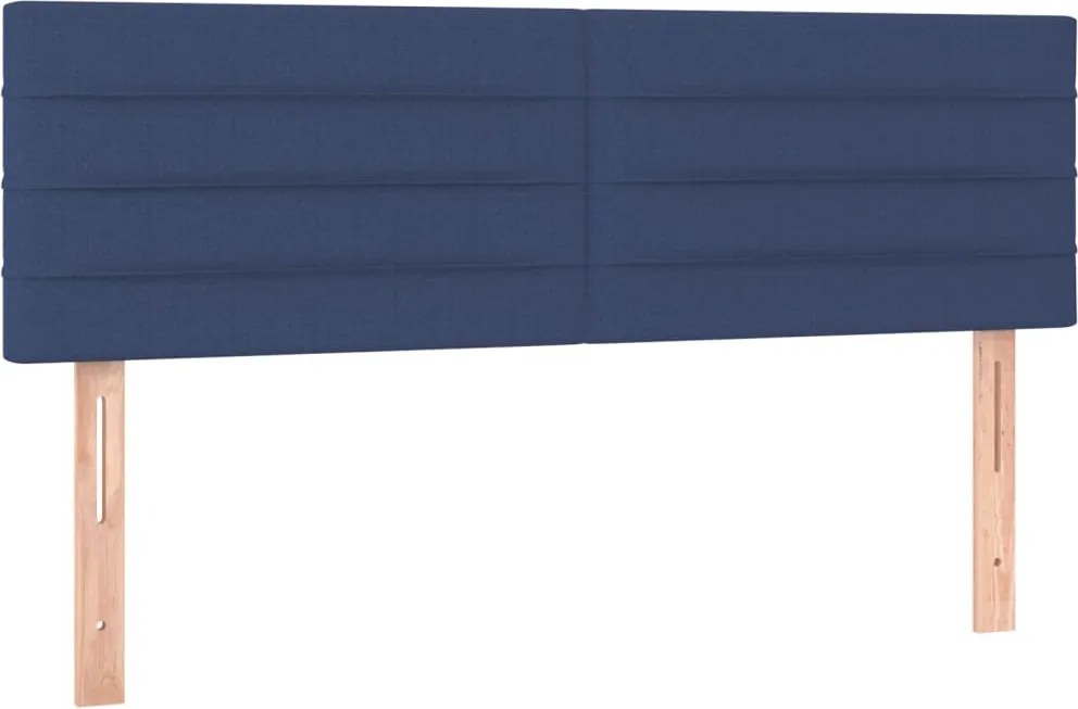 vidaXL Tăblii de pat, albastru, 144x5x78/88 cm, textil