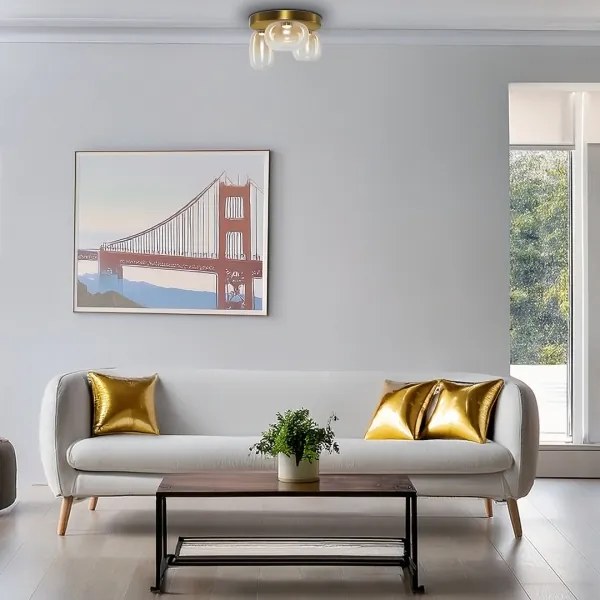 Plafonieră LED VASO LED/12W/230V d. 42 cm auriu/fumuriu