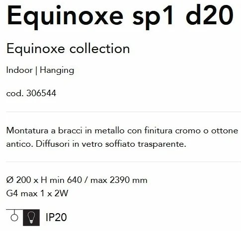 Pendul design modern Equinoxe sp1 d20 CROMO