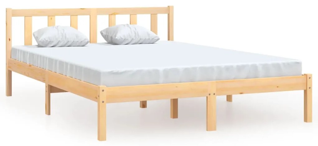 810082 vidaXL Cadru de pat, 140x200 cm, lemn masiv de pin